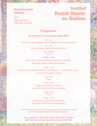 programme semaine petite enfance